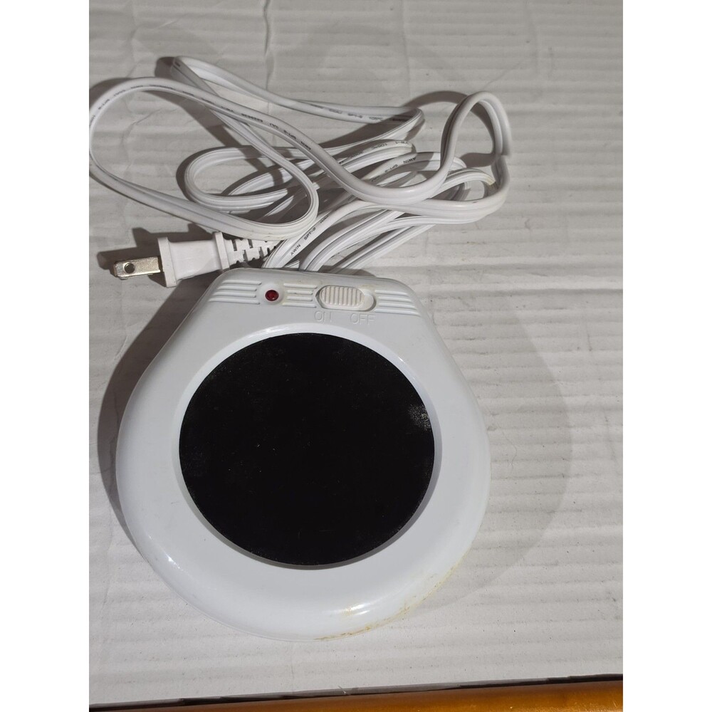 Rimports RIM 01134 Candle /Drink Electric Heated Coaster. White and Black